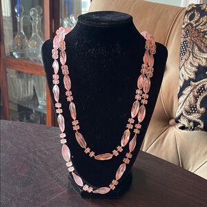 #122 - LIVE SHOW - Pink Bead Long Necklace